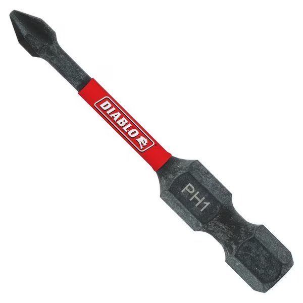 Phillips #1 X 2 in. L Driver Bit Black Oxide 5 pk, Diablo, Mfr#: DPH12P5